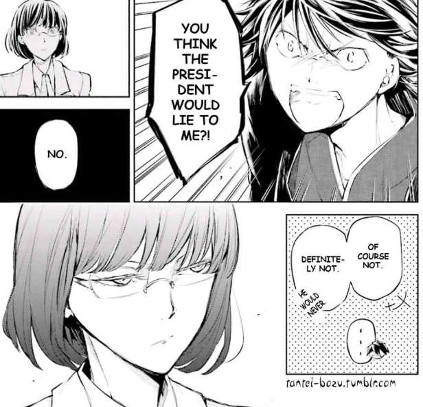 they are very considerate about it and talk him down easily and don’t push him into quickly 'calming down' or shutting up.