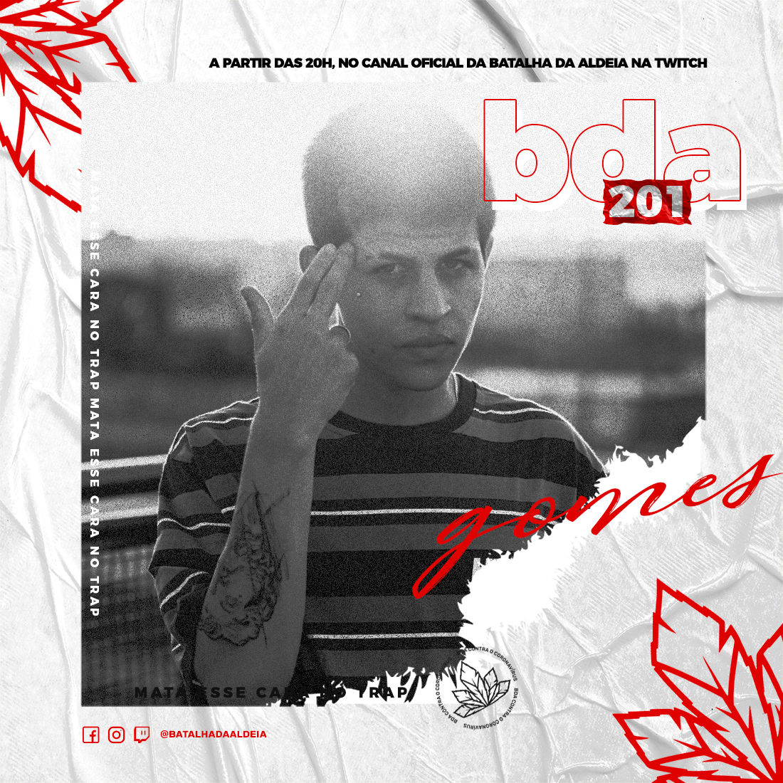 batalhadaldeia's tweet photo. SEGUNDO CONFIRMADO! 🔥
Direto de Brasília, Gomes promete chegar com tudo na Aldeia 201! O MC que recentemente lançou o clipe da sua nova música "Estações" busca o primeiro título na BDA!
Quem vai ficar na torcida pelo MC?
⠀
#bda #bda201 #gomesnabda https://t.co/U84P6vMRs0