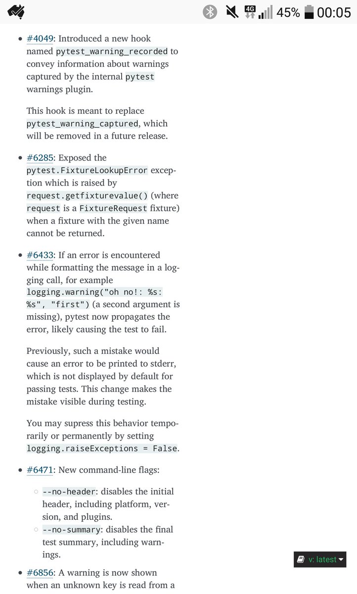 pytestdotorg's tweet image. #pytest 6.0 is coming! 🕕

As a major release, it has lots of new features, improvements and bug fixes.

It also has some backwards-incompatible changes and new deprecations. 

Check the changelog: docs.pytest.org/en/latest/chan…
