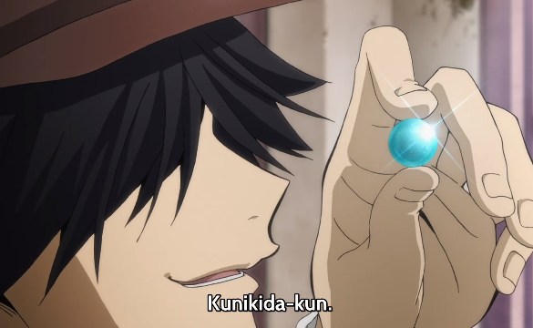 And, while brief, he’s shown an interest in fiddling around with ramune marbles in the anime. It reminded me of how people will mess around with their fidget cubes/spinners.