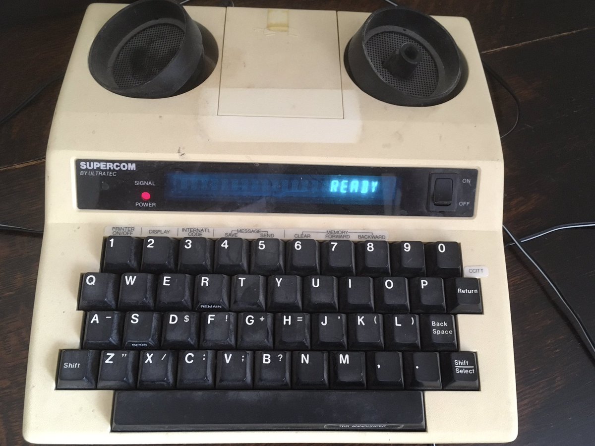 Sophwoolley's tweet photo. .@AQsounddesign Look what I found in my mum’s loft ☎️ #1980s #minicom #deaftech #augmentedshow @rachel_bagshaw @lohoppy @EstherArwenDix @joshuapharo https://t.co/RChRuymCM9