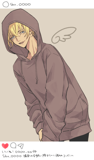 「blonde hair grey hoodie」 illustration images(Latest)｜8pages