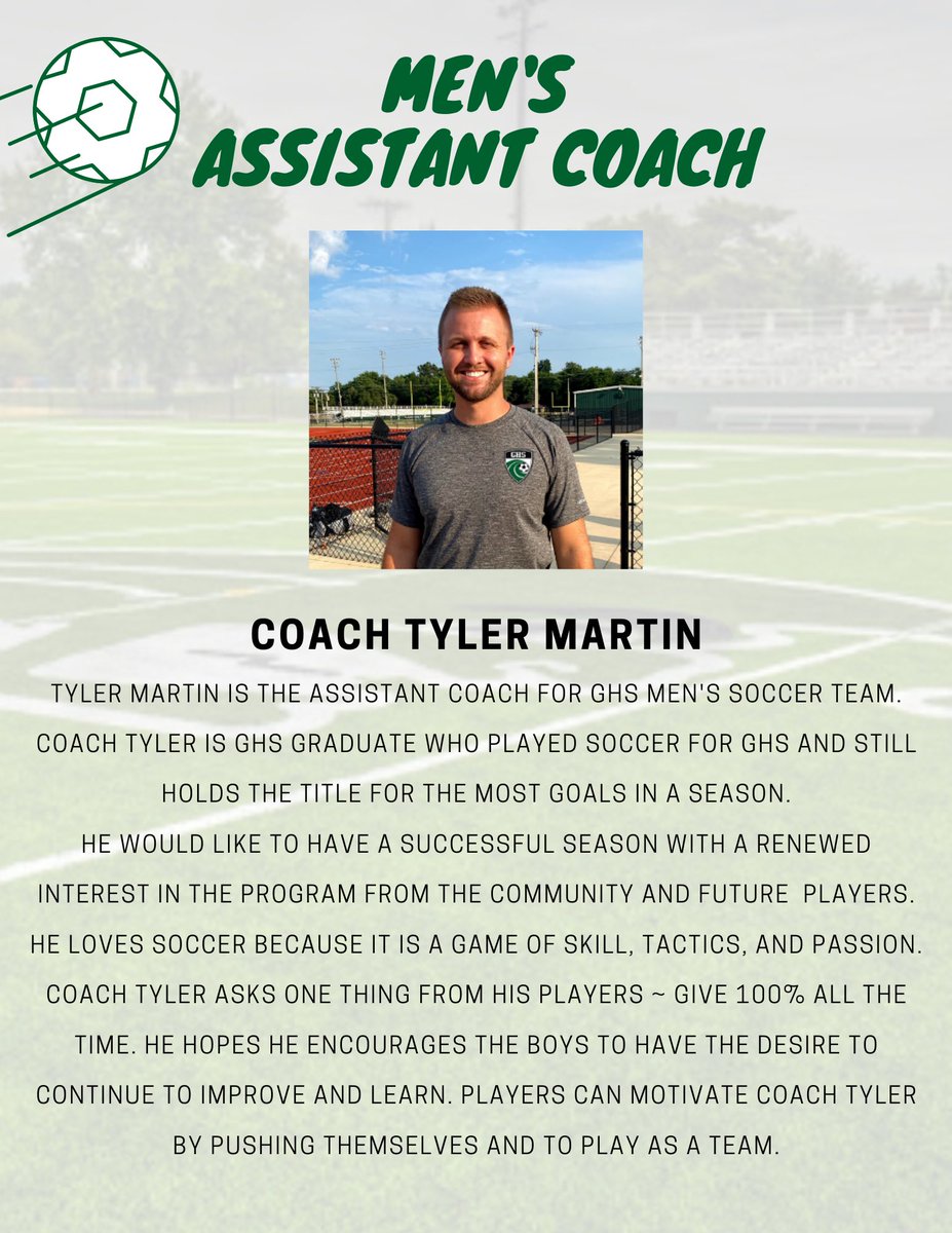 GHSWaveSoccer's tweet photo. Say hello to our Men’s Assistant Coach Tyler Martin👏🏻
Let’s Do This 💯
#ghs⚽️
#GoWave🌊
#GreenWaveSoccer🌊⚽️
#DevelopingTheFuture
#GreenWave🌊
#WavePride🌊
#WaveAthletics🌊
#WaveSoccer🌊⚽️ https://t.co/V9MoZl8yYL