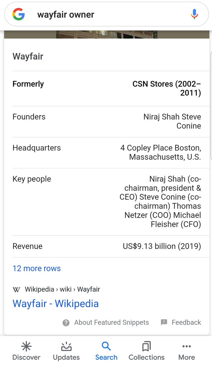 KarateGomez's tweet photo. How is it that #Wayfair made 9.15 billion in one year on furniture? Am I missing something here? https://t.co/a72JINkmRA