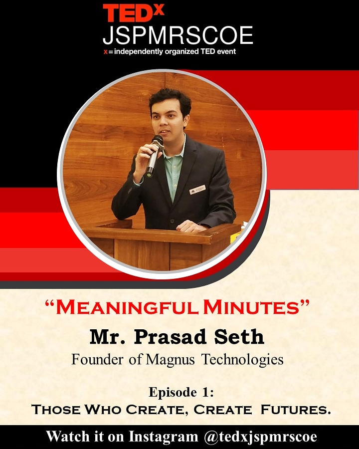 rscoe_official's tweet photo. 💡Those who Create, Create Futures!💡

♦️ TEDxJSPMRSCOE ♦️
Presents the Episode 1 of

"Meaningful Minutes"

Speaker: Mr. Prasad Seth
(Founder of Magnus Technologies)

Episode 1 is uploaded on our Instagram Handle: https://t.co/N9qO3i2dE9

#tedxjspmrscoe #tedx #jspm #rscoe https://t.co/ZlIJDEpp5g