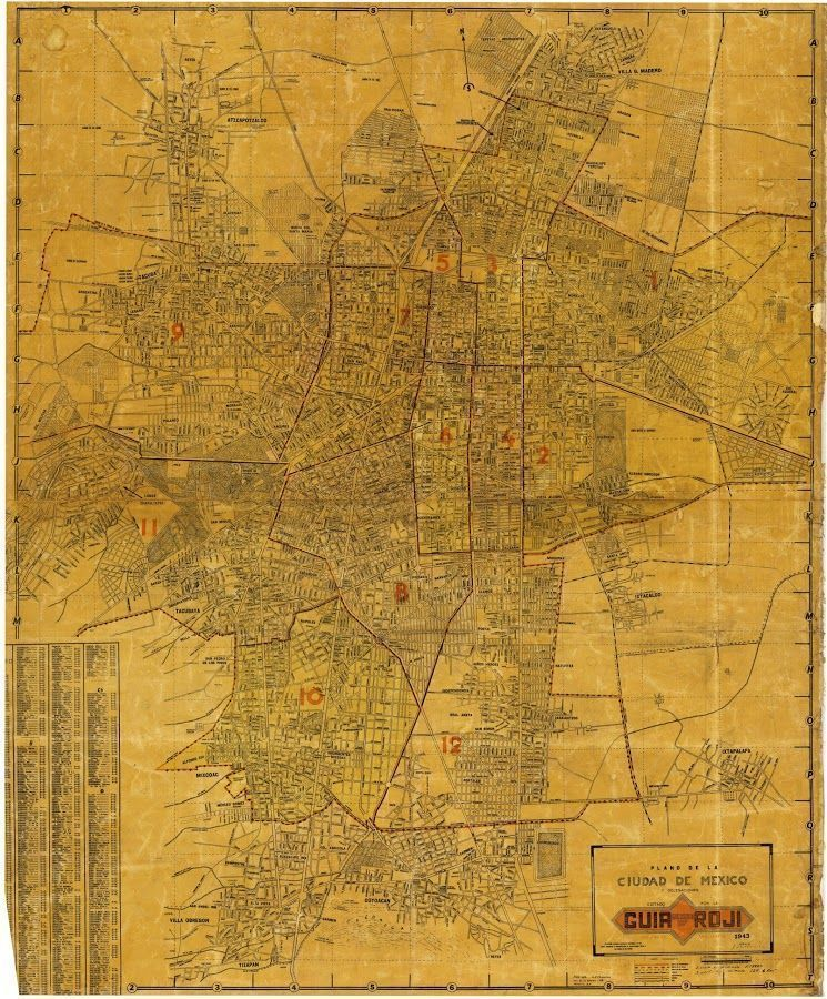 12. Mexico City map by Don Joaquín Palacios Roji (1943)