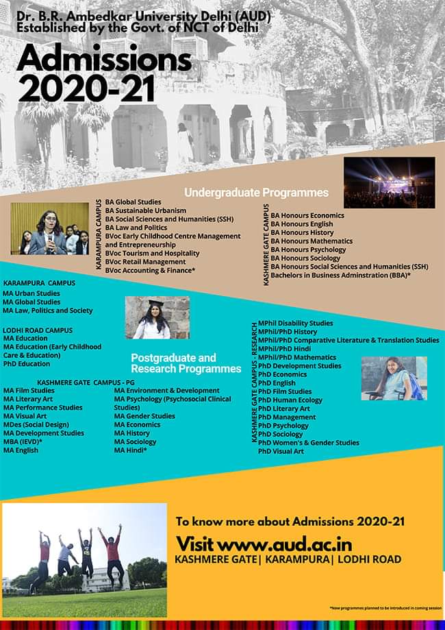 NMSF_AUD's tweet photo. अम्बेडकर यूनिवर्सिटी दिल्ली प्रवेश सत्र 2020-21 के लिए आवेदन प्रक्रिया 15 जुलाई से शुरू होने वाली है। इक्षुक अभ्यर्थी 15 जुलाई से सभी UG, PG,M.PHIL, Ph.D कोर्स में आवेदन कर सकते हैं। अधिक जानकारी के लिए ऑफिसियल वेबसाइट(https://t.co/prLEx8CbXx) पढ़े।
@NMSFIndia https://t.co/6cbT6hdHPZ