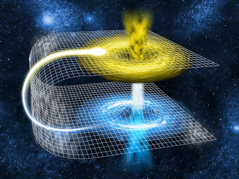Wormhole:An hypothetical tunnel that allows travel through space-time. Just like you take a bus to travel in space, wormhole allows travel through time. Mana puranallo "Maaya dwaralu" ani undevi, wormholes are similar to them.