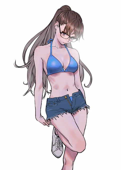 ペコ丸はどうやらポニテと眼鏡が好きみたいなんですよ
#自覚症状 #イラスト女の子 