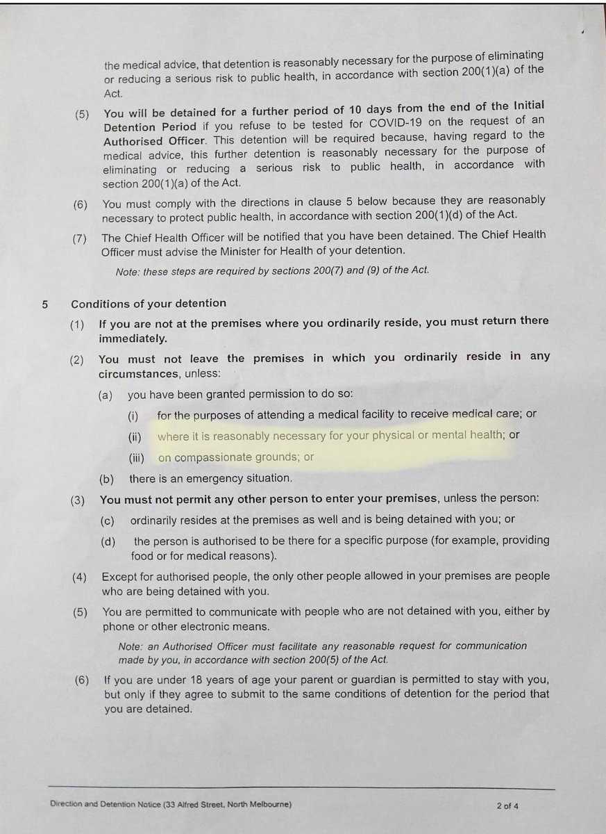 Here is documentation provided to Alfred Street residents that specifically highlights mental health and physical health as a reason for exited their flat. This is why DHHS is doing this in the first place.
