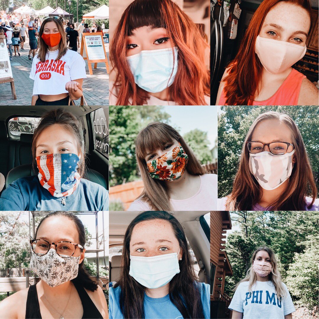 PhiMuNebraska's tweet photo. zeta gamma encourages all to wear masks when out in public to protect themselves &amp; others! 😷✨ https://t.co/jfIrauuqoL