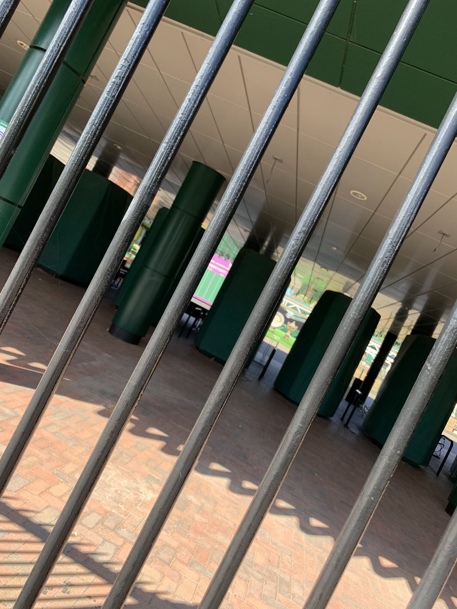 clare_jefferies's tweet photo. So sad to see the gates locked. We miss you tennis world! Come back next year! https://t.co/pne34Idi1y
