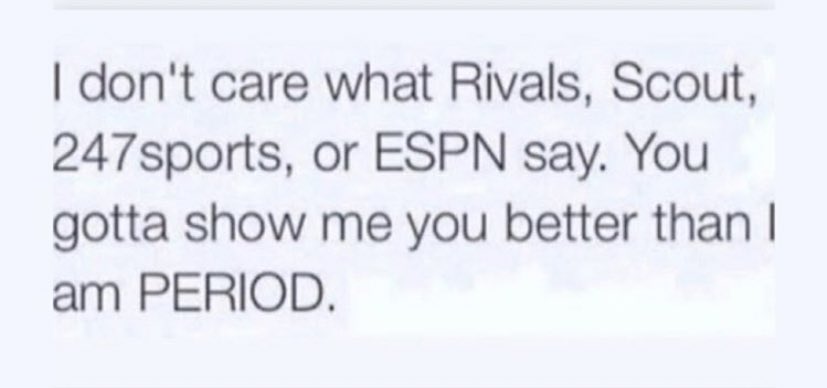 LeeBarnes84's tweet photo. we don’t need rankings for validation 🗣By the end of the fall we’ll see how things change #UnderRated https://t.co/nVPyUjDXqw