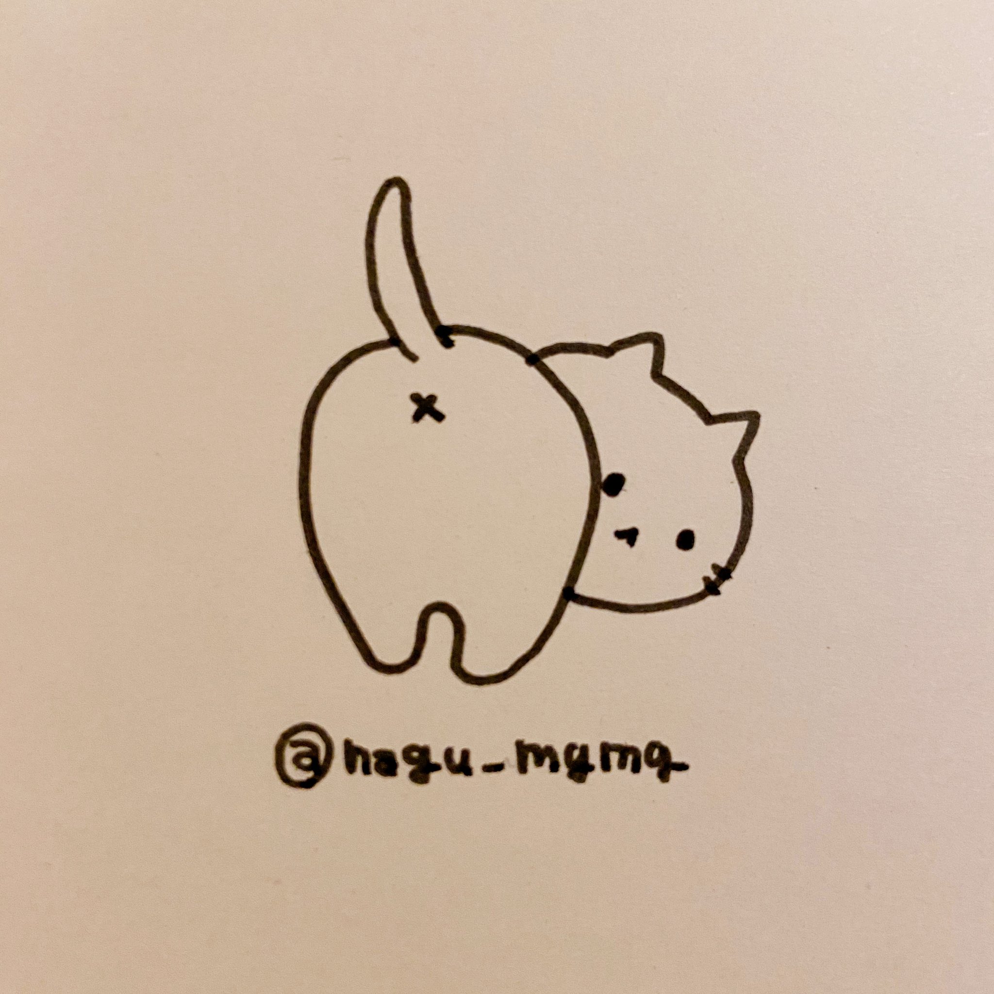 Twitter 上的 はぐ Tシャツ販売中 にゃんこのおしり ゆるいイラスト 猫 猫のイラスト T Co Bkezuvpdrj Twitter