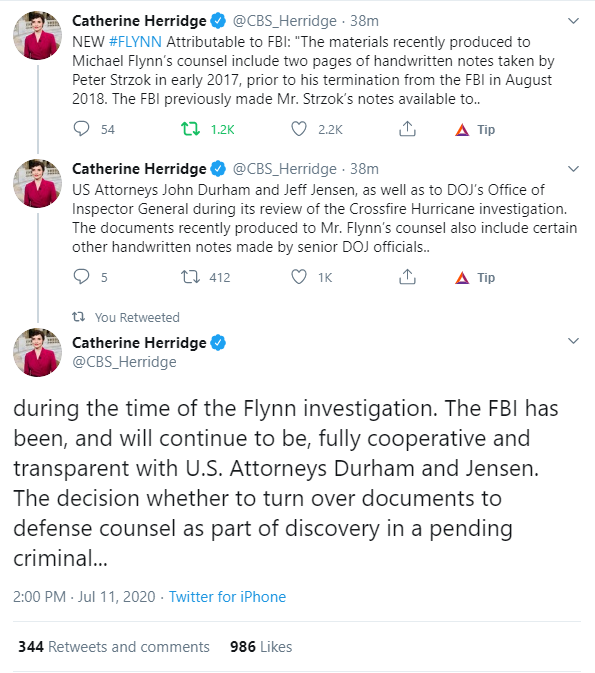 The FBI just **clearly** said it was the decision of the **Mueller Special Counsel prosecutors** NOT to give all these exculpatory documents Jensen has been finding to the Court & Flynn defense team.:D