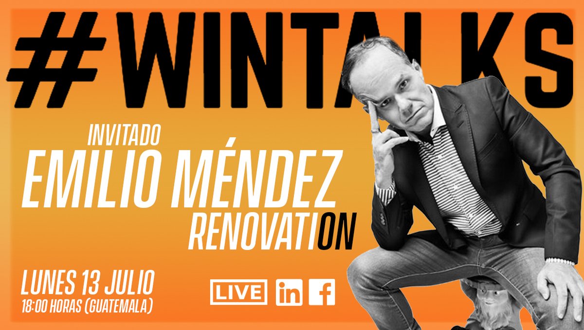 WinGuatemala's tweet photo. #RenovatiON :: Este lunes 13 de julio tendremos a Emilio Mendez en #Wintalks a las 18:00 horas.
⚡️ Reserva una hora para este super live ⚡️
¡Envía tus preguntas previamente:
Twitter 👉🏻 @revistawin_
WhatsApp 👉🏻 https://t.co/vuWsSrGES8 https://t.co/sth7kLFqmo