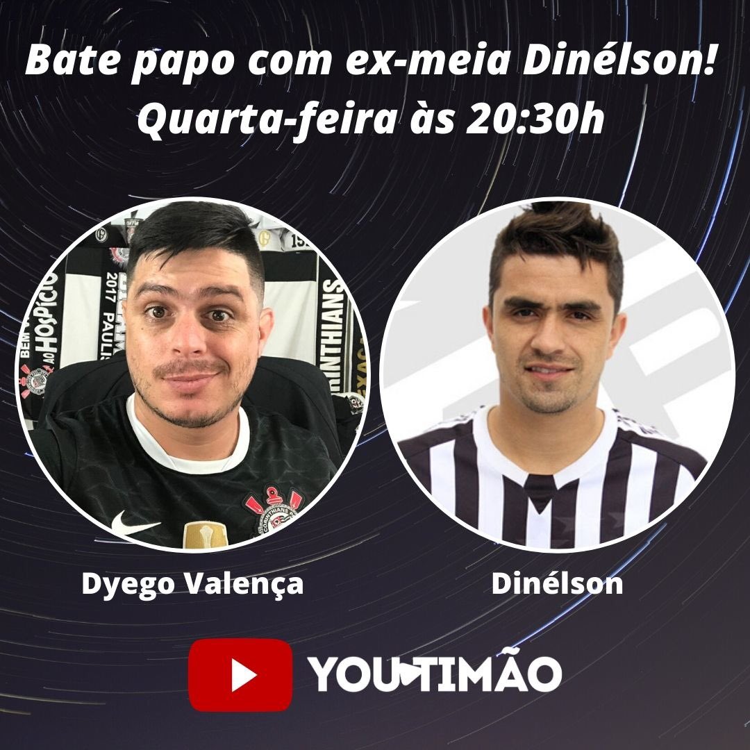 YouTimao's tweet photo. Mais um bate papo:

Anota na agenda, nesta próxima quarta-feira as 20:30h o @dyvalenca vai bater um papo com o ex-meia @dinelson no nosso canal no YouTube, ele foi campeão brasileiro em 2005! https://t.co/7zVWZo1HCZ