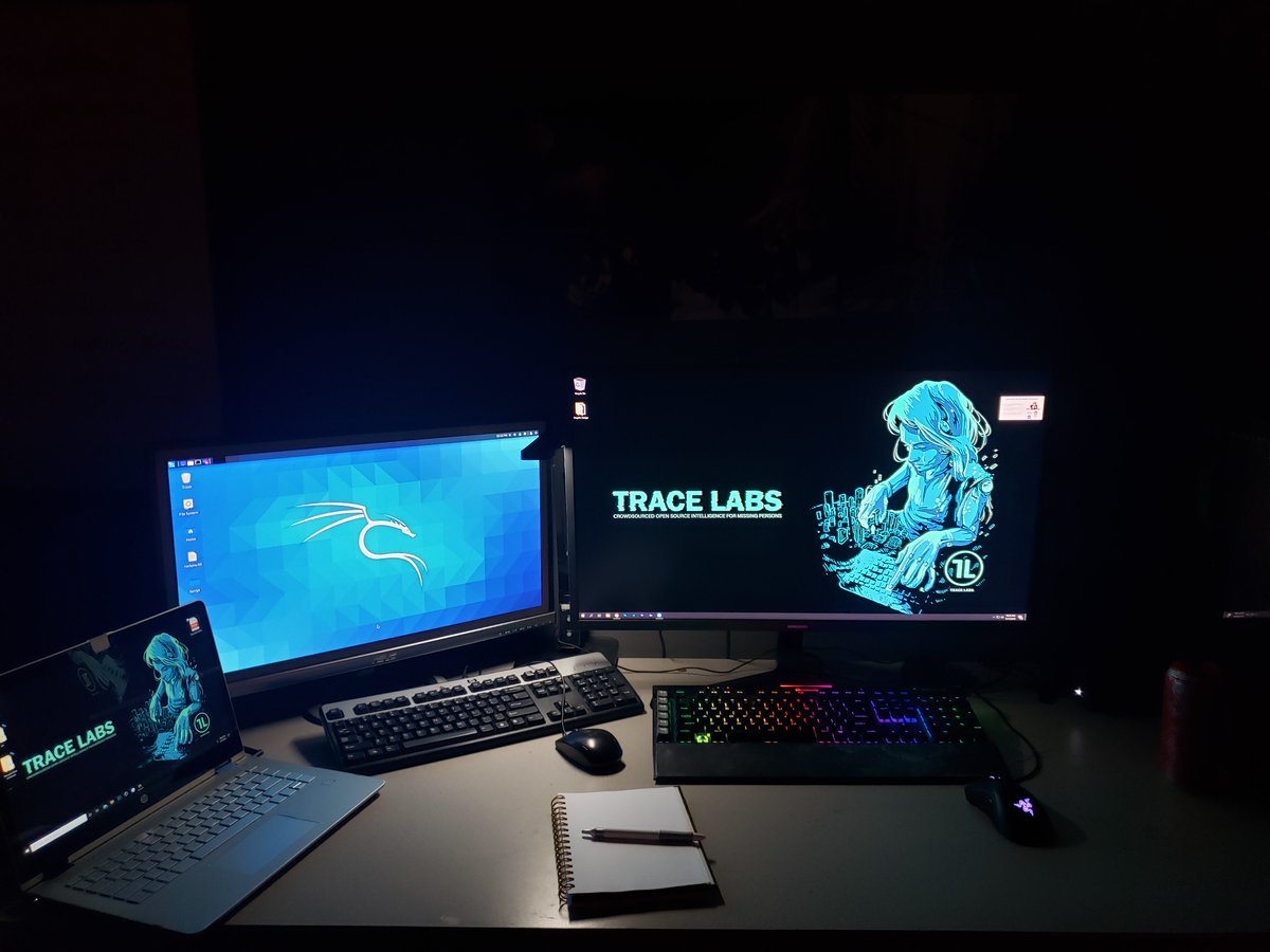 ArtByChase's tweet photo. @TraceLabs #OSINTWorkspace Having so much fun during this CTF. Here is my legendary workspace 😎 https://t.co/oLjvqf4X6a