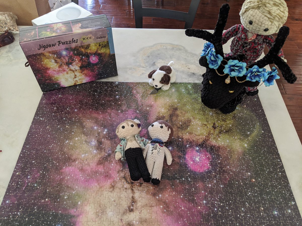 ishxallxgood's tweet photo. I forgot to post the finished puzzle.... #Yarndam and #Yarnigel, I mean #iPadMikkelyarn loves it. Buster, #SqiggityYarn and #Yarnnibal approves. https://t.co/XVT2nSBfYS