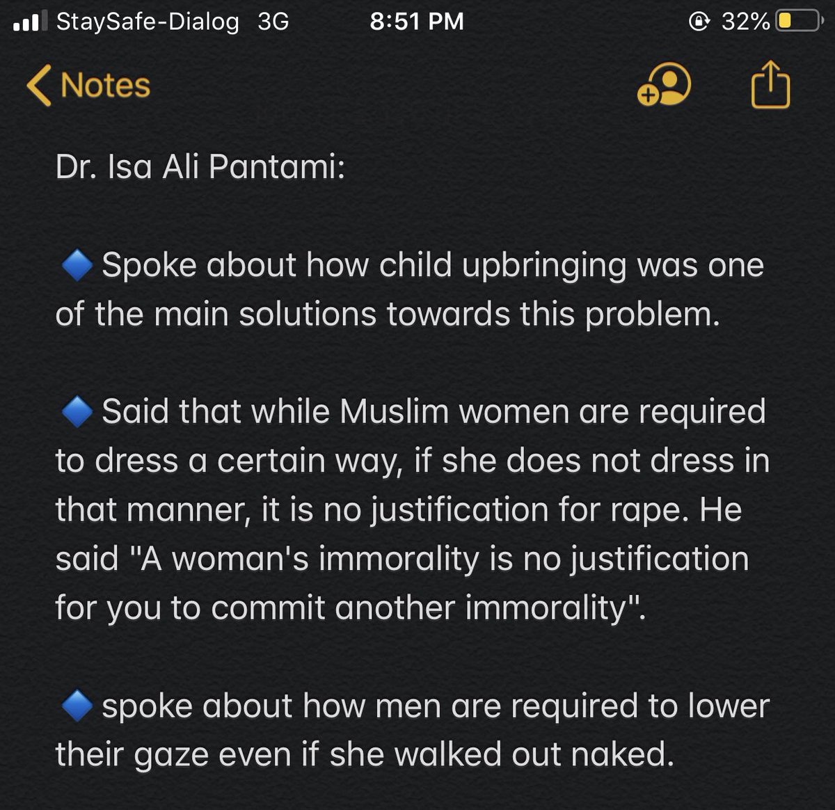 Notes from Dr. Isa Ali PantamiTopic: The role of upbringing in shaping the society: The Islamic perspectiveAgain... Not so great notes but I still hope this is worth reading.