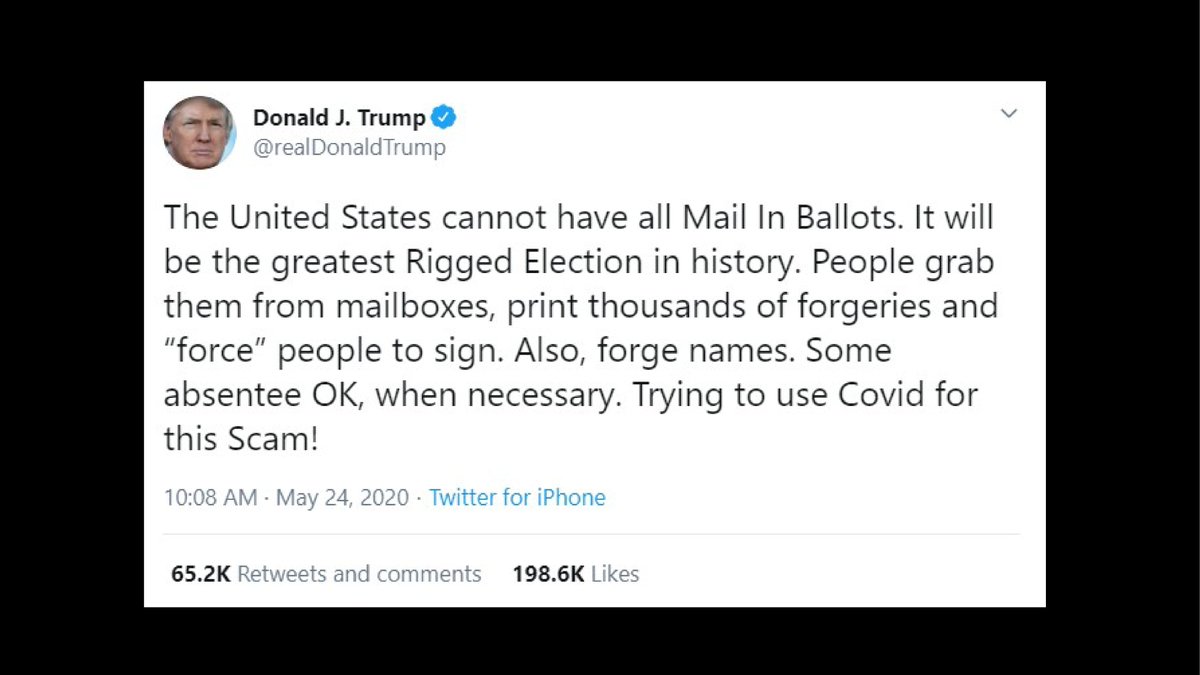 ** Enter the  #VoterSuppressorInChief ** @realdonaldtrump has repeatedly turned to his Twitter bully pulpit to tout false claims of voter fraud and sow confusion around our voting processes. Just a few of many recent examples  (6/17)