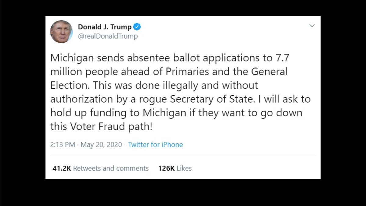** Enter the  #VoterSuppressorInChief ** @realdonaldtrump has repeatedly turned to his Twitter bully pulpit to tout false claims of voter fraud and sow confusion around our voting processes. Just a few of many recent examples  (6/17)