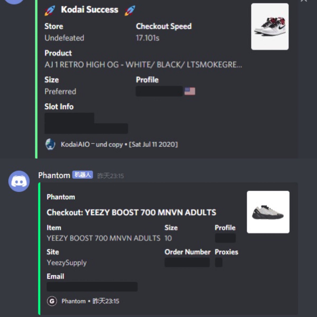 Thanks
@cyberaiosuccess <a href="/KodaiSuccess/">Kodai SUCCESS.</a> <a href="/GhostAIO/">Ghost</a> 
Group:<a href="/3519COP/">3519</a> <a href="/SkrNotify/">SkrNotify</a> <a href="/Theoilcop/">The OilCop</a> @AusNotify <a href="/akchefs/">AK Chefs</a> <a href="/Shoe_Slayer/">Shoe Slayer</a> <a href="/GuguSlots/">Gugu Slots</a> 
Proxy:<a href="/Profess0r__/">Tbb小作坊</a> <a href="/TheResiGame/">RESIGAME</a>