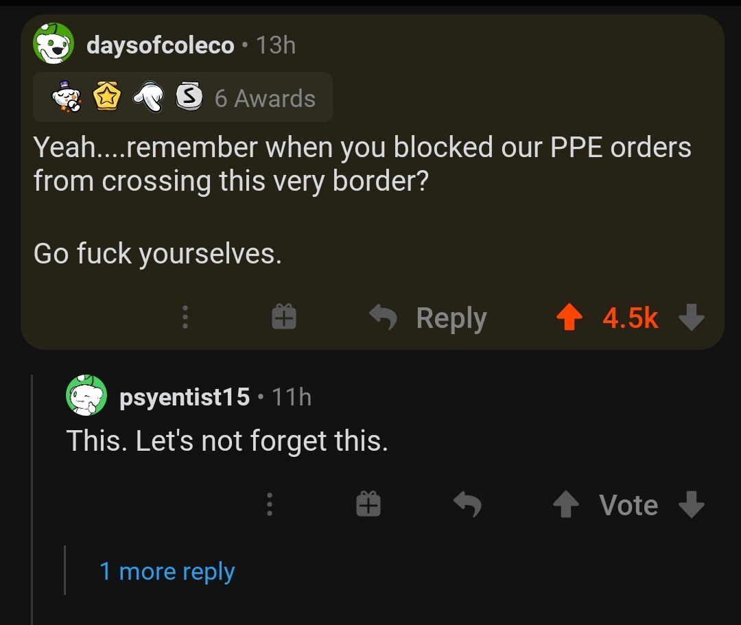 lfraser049's tweet image. Just encase we needed more reasons to keep the #borderclosed 
Remember when the #USA blocked our #ppe orders from crossing that same border? 
#keeptheborderclosed #saynotononessentialtravel