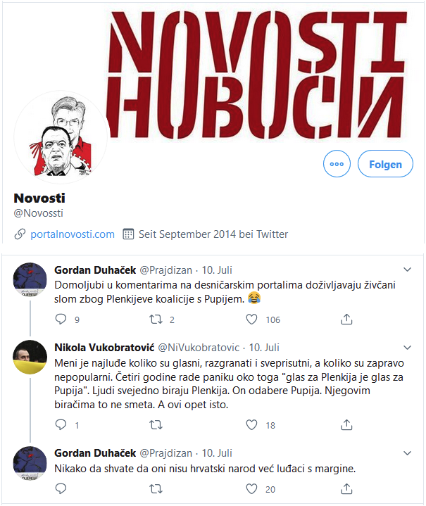 cRo4Ti4's tweet photo. #Hrvatska #Croatia
i #croslavija #politikahr
#HDZ nenarodna koalicija
#kriminal #korupcija #nepotizam #iseljavanje #indoktrinacija #dogmatizacija #nelustriranadružina analnialpinisti likuju
Drugu Plenkoviću porastao rejting na ekstremnoj ljevici skoro na nivo Tita
#akakoto https://t.co/hiMOra6V1p