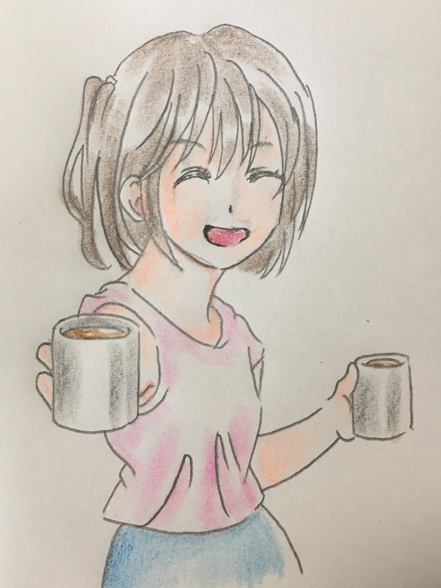 ノブユキ Sur Twitter 寝れない コーヒーの飲み過ぎかな コーヒー 夜更かし 女の子イラスト