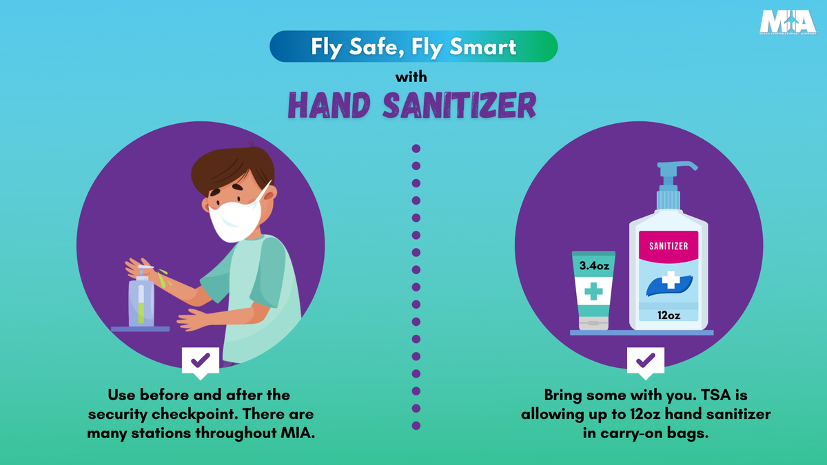 iflymia's tweet photo. Let’s work together to prevent the spread of #COVID19. Remember to keep your hands clean 👐 and use hand sanitizer frequently. Also, @TSA is now allowing up to 12 oz hand sanitizer in carry-on bags. https://t.co/nb5xmVwWHO