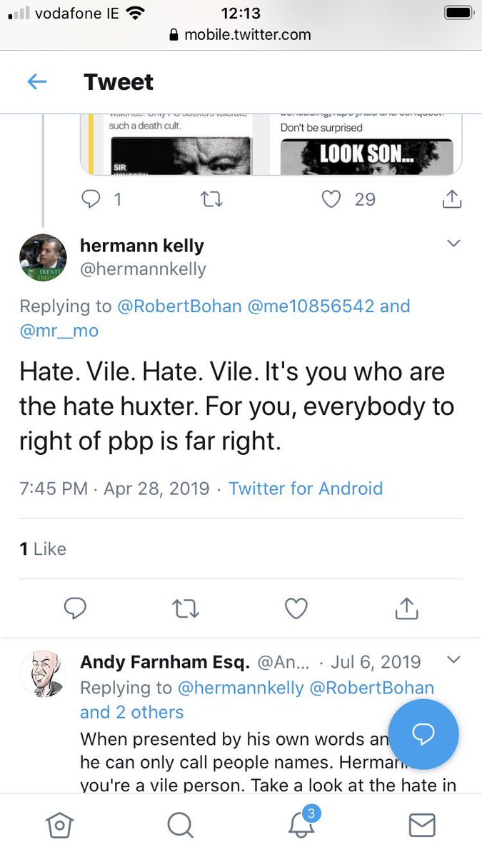 I believe in right of reply so here’s Marilyn’s billet doux to me. Apparently believing in human rights is a far left thing. Marilyn is a tad irrational.