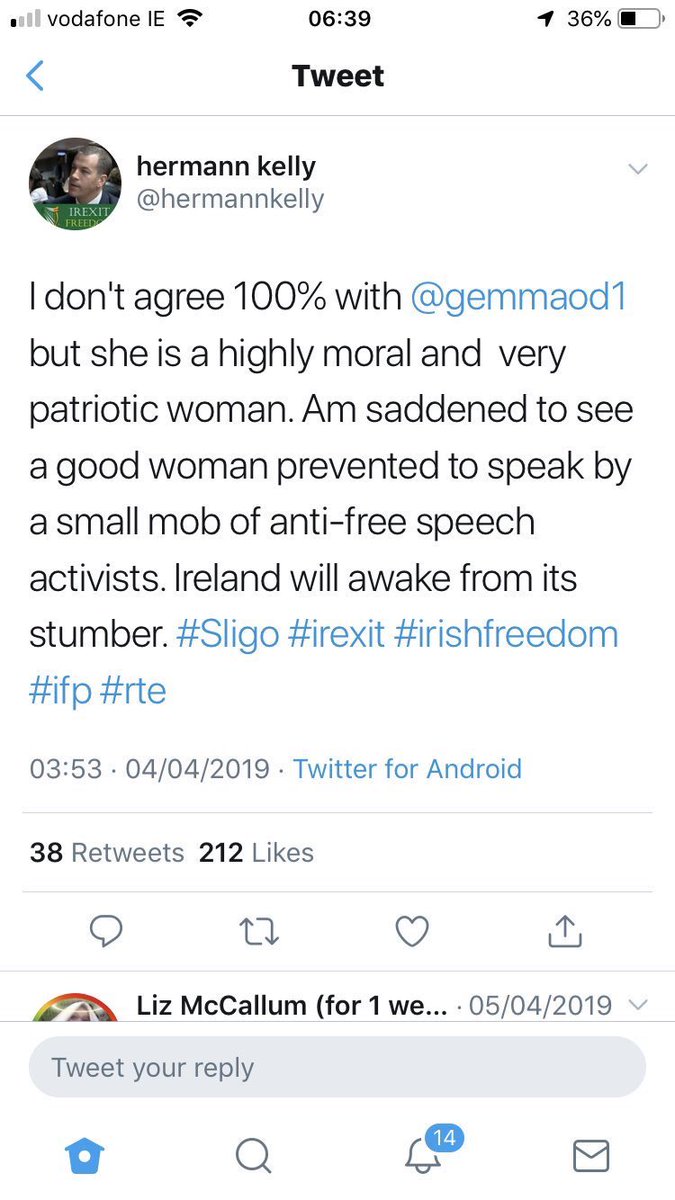 Here he is supporting another Far Right Party. Here he is supporting a woman who called the NZ attacks a false flag. And here he is supporting a man who allegedly wanted to set up a form of Camp for Mincéirí (Travellers) where they could be concentrated.