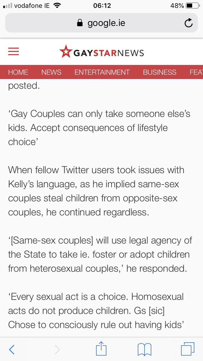 Here’s his inflammatory nastiness towards LGBTQI families. Really all the hate must’ve exhausted him. Here’s his commitment to the law of copyright - allegedly stealing the music of Horslips & then insulting them.