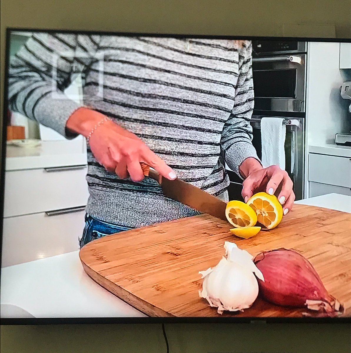 _JonCat's tweet photo. Where’s @chefanneburrell and her red sharpie when you need it?... #Giada needs your help. JK, love you G! 😁☺️🧐 https://t.co/trpKZe23Xa