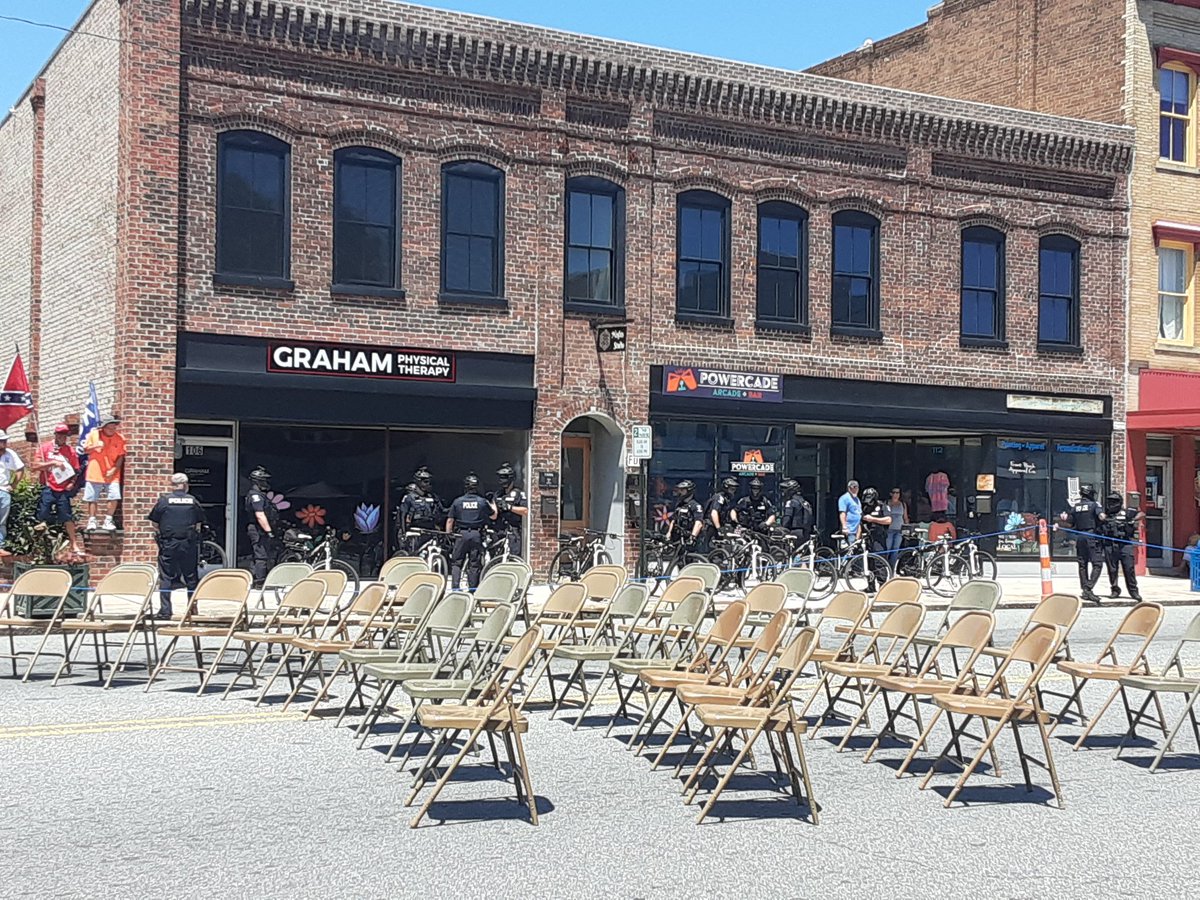 Bike cops from Charlotte-Mecklenberg here to support Sheriff Johnson's white supremacist police violence