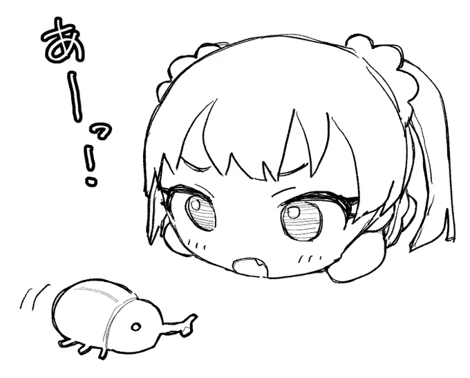 獲物を狙うりかぬいちゃん 