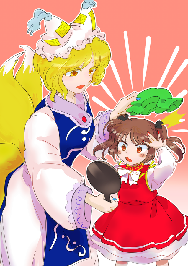 橙(東方プロジェクト) ,八雲藍 「ツインテール橙 」|茶丸九のイラスト