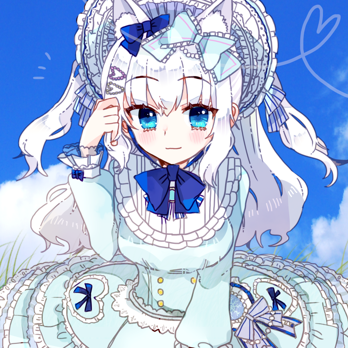 綾辻あがさ ご主人様 ピクニック日和ですね ここらへんでお弁当たべましょうか ご主人様 どうしたんですか こちらをじーっと見て みしろになにかついていますか あああああああ新衣装世界一可愛いよ 白雪みしろ みしろんあーと