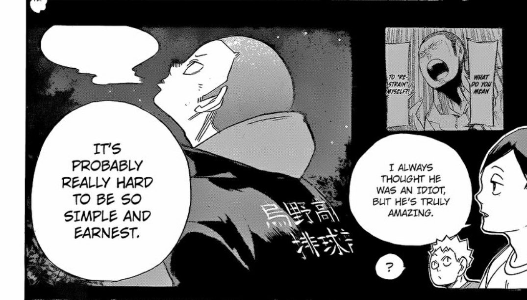 Tanaka's feelings for Kiyoko are true and sincere. And just like what Ennoshita said, Tanaka is a simple and earnest man.So it's not really surprising to hear that his feelings for Kiyoko are earnest as well.