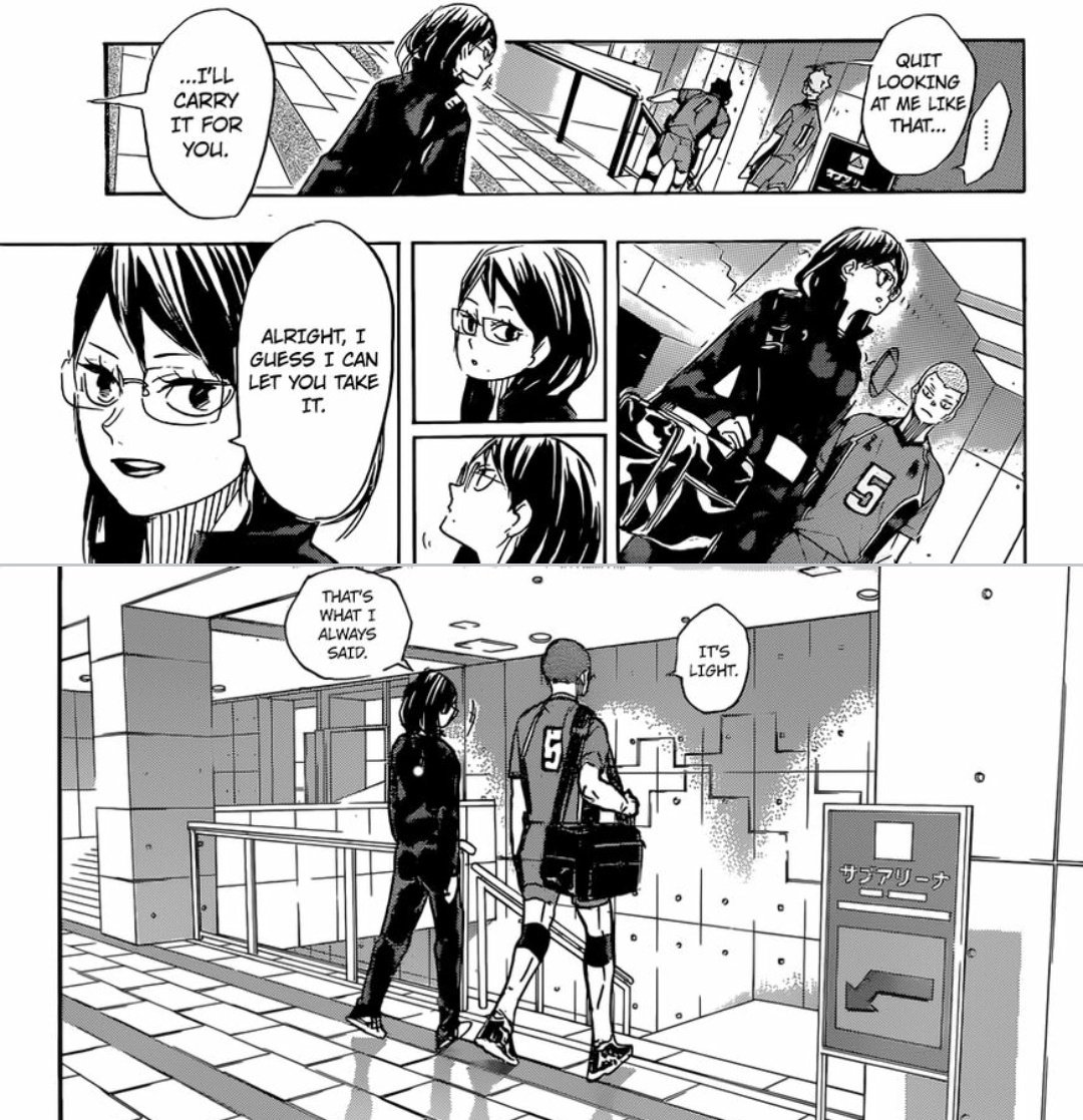 Someone already explained this but this scene after the Kamomedai match means a lot to Tanaka. Kiyoko always rejected him whenever he offers to help but Kiyoko let her this time. She made an effort for them to be closer and that must count for something.