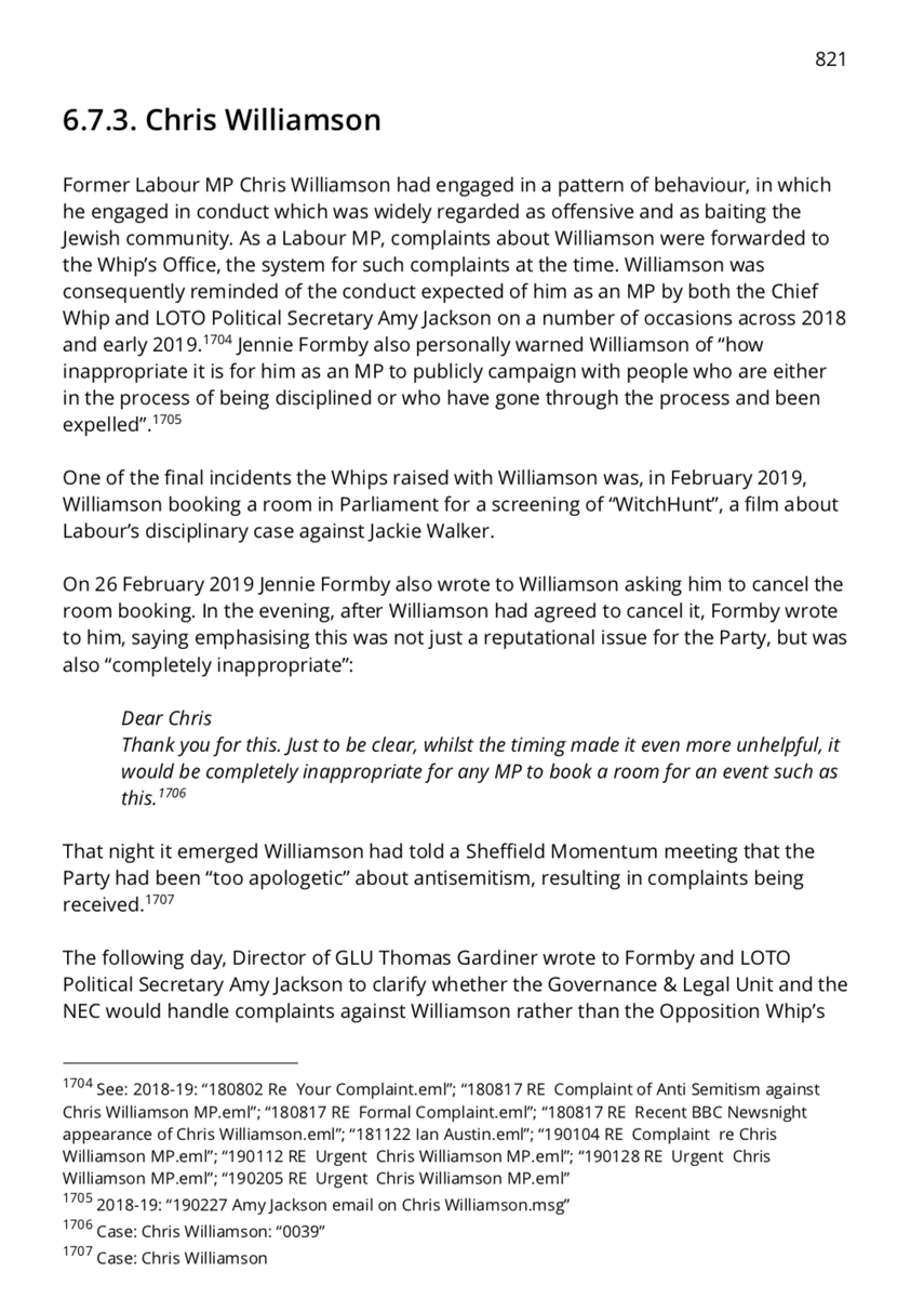 There's an entire chapter on Chris Williamson in the leaked Labour report.I think the evidence clearly shows he deserved to be suspended from the Labour Party.Is that "cancel culture"?