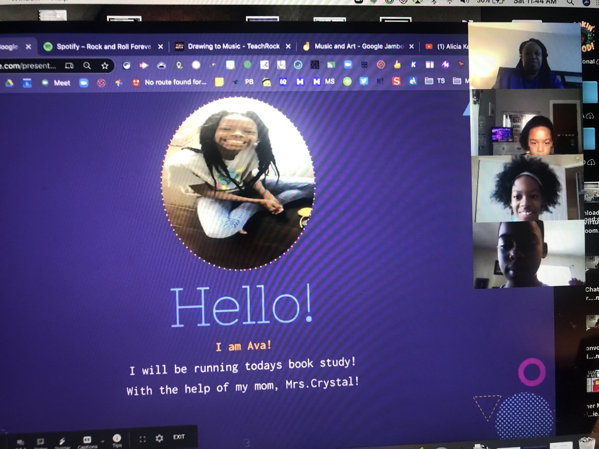 Mackcd5's tweet photo. Ava created her slide deck and led her first book study! All the girls came ready to share and discuss the book Blended. #Troop45017 #SummerReading #MiddieRising #GirlsRead #MiddiesRead https://t.co/CtD2spa2UD