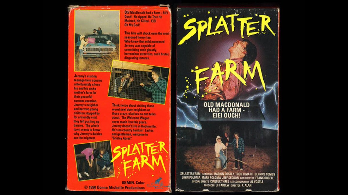 JeffKirkendall1's tweet photo. Time for another #SplatterFarm Saturday folks! Celebrating @PoloniaBros_Ent's indie horror cult classic from the 1980's! #EIGHTIES #horror #HorrorFamily #Video #VHS #DVD https://t.co/9t9XRErrd4