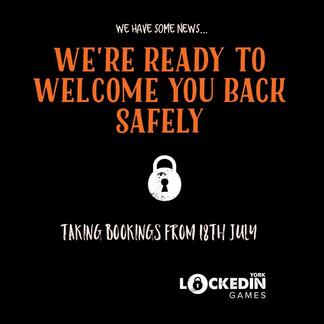 We sincerely hope you and your loved ones are safe ❤️ 
Our team is ready to host you from 18th July.

lockedingamesyork.co.uk