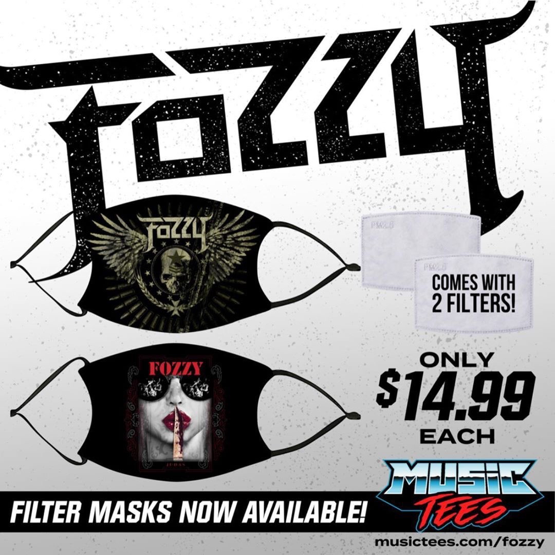 FOZZYROCK's tweet photo. WEAR A MASK!! #Fozzy masks available NOW at https://t.co/vC4mK0W9YH!! @prowrestlingtees #Judas #SinAndBones https://t.co/9QwB3SQf32 https://t.co/7ZHIFkfPou