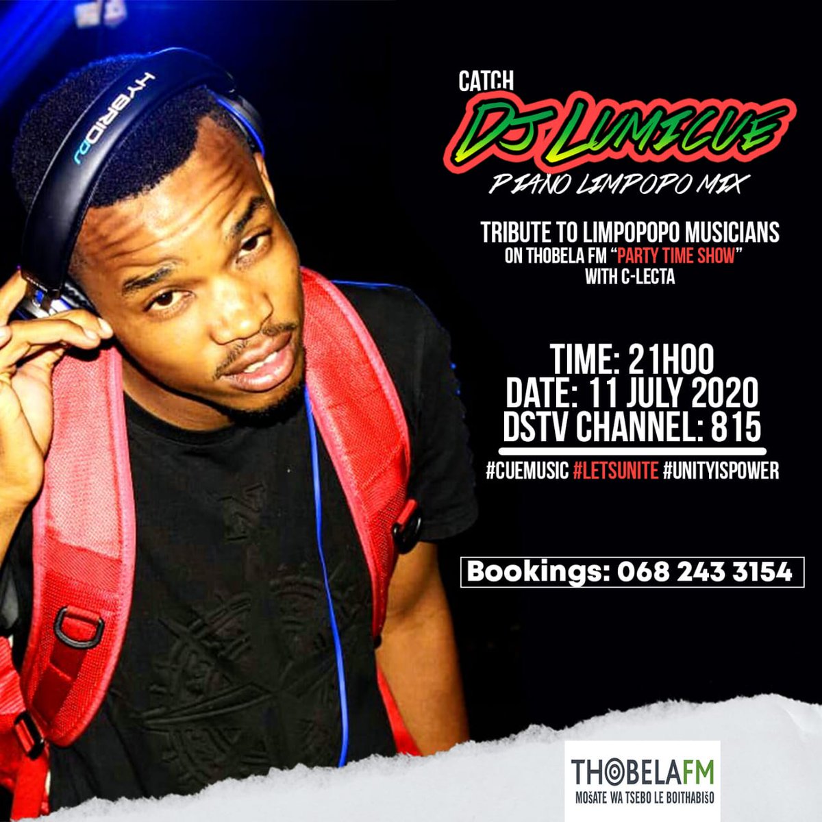 DJLumicue's tweet photo. Tune In To @ThobelaFMYaka Tonight 21H00..
LIMPOPO Let's Unite And Rise Limpopo Flag High.๐ฟ๐ฆ
Expect Music from:
@makhadzimuimbi @MasterKGsa @KingMonada @DjMaphorisa
#SAMAMustFall #SAMA26 #SingleAndMingle #Limpopo
#UnityIsPowerโ
#AwarenessMix
#RiseLimpopoFlag
#CueMusiQ๐ง๐ผ https://t.co/dvATgTxnF3