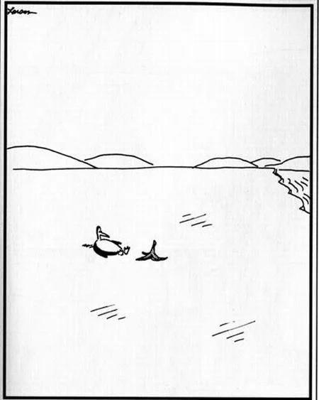 In honor of Gary Larson coming back, here's my favorite Far Side comic of all time.

The amount of information conveyed with so few lines is staggering. Such an incredible sight gag. I feel like I learn so much about storyboarding every time I revisit this image. 