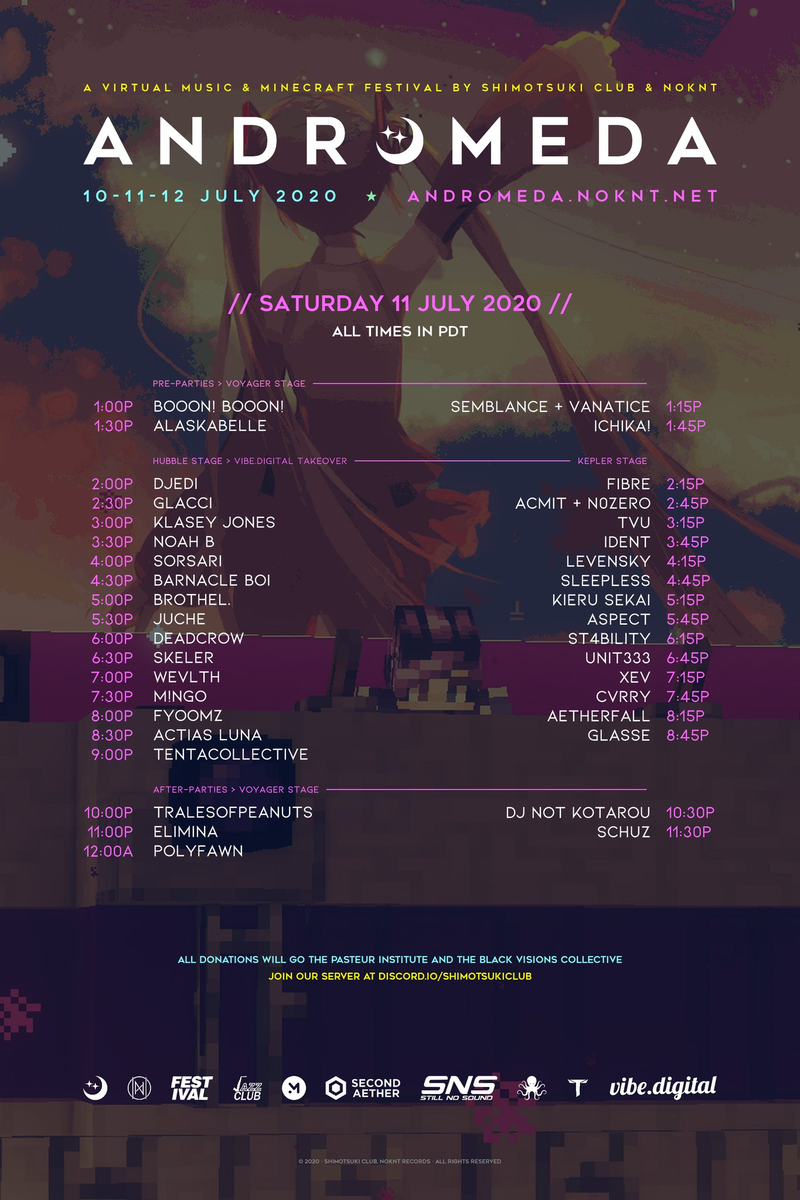 fibrealex's tweet photo. I'm playing ANDROMEDA FESTIVAL at 2:15 PM PDT at the KEPLER stage today!

DISCORD: https://t.co/81UdERvmIg
WEBSITE: https://t.co/6Cc7ORzn2s

MINECRAFT SERVER IP (1.12.2 - 1.16): https://t.co/65Q9Yaci1o

#ANDROMEDA2020 https://t.co/ayVQQMx8BK