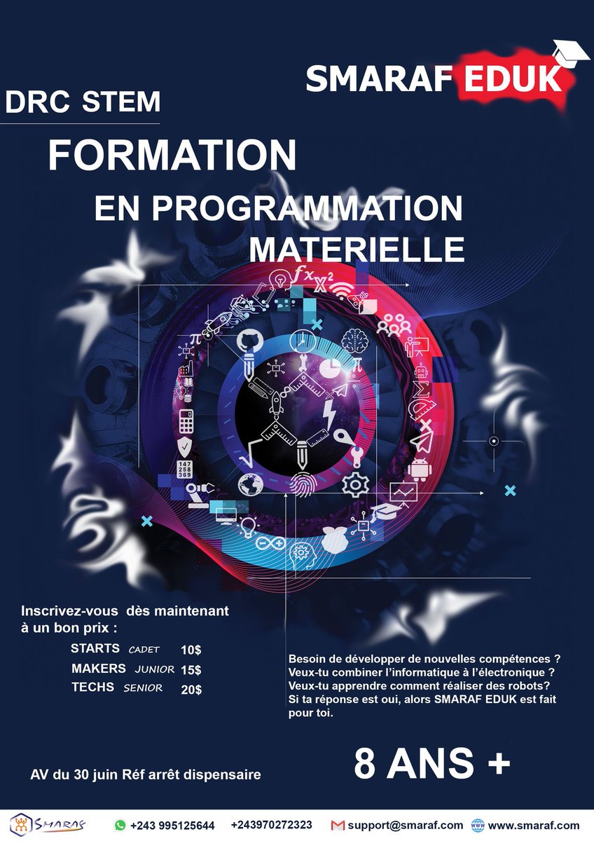 SmarafDRC's tweet image. Maîtrisez la programmation des microcontrolleurs en un laps de temps. Testez vos projets grâce au prototypage rapide que nous mettons à votre disposition ! 

#STEM #STEMDRC #DRC #SmarafEduk #Smaraf #Kolwezi #3Dprinting